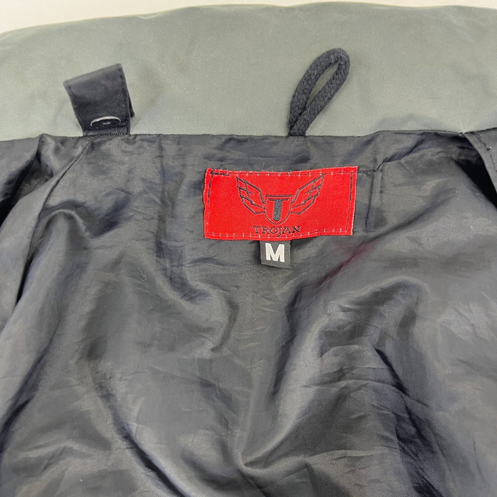Trojan Men's Waterproof Raincoat Jacket with Hood size Medium Black & Grey