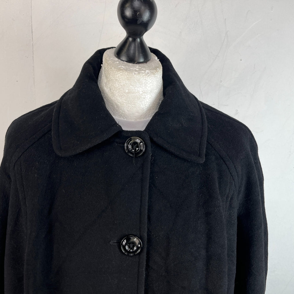 London Fog Men's Wool Blend Overcoat in Black Regular Mid Length size XL