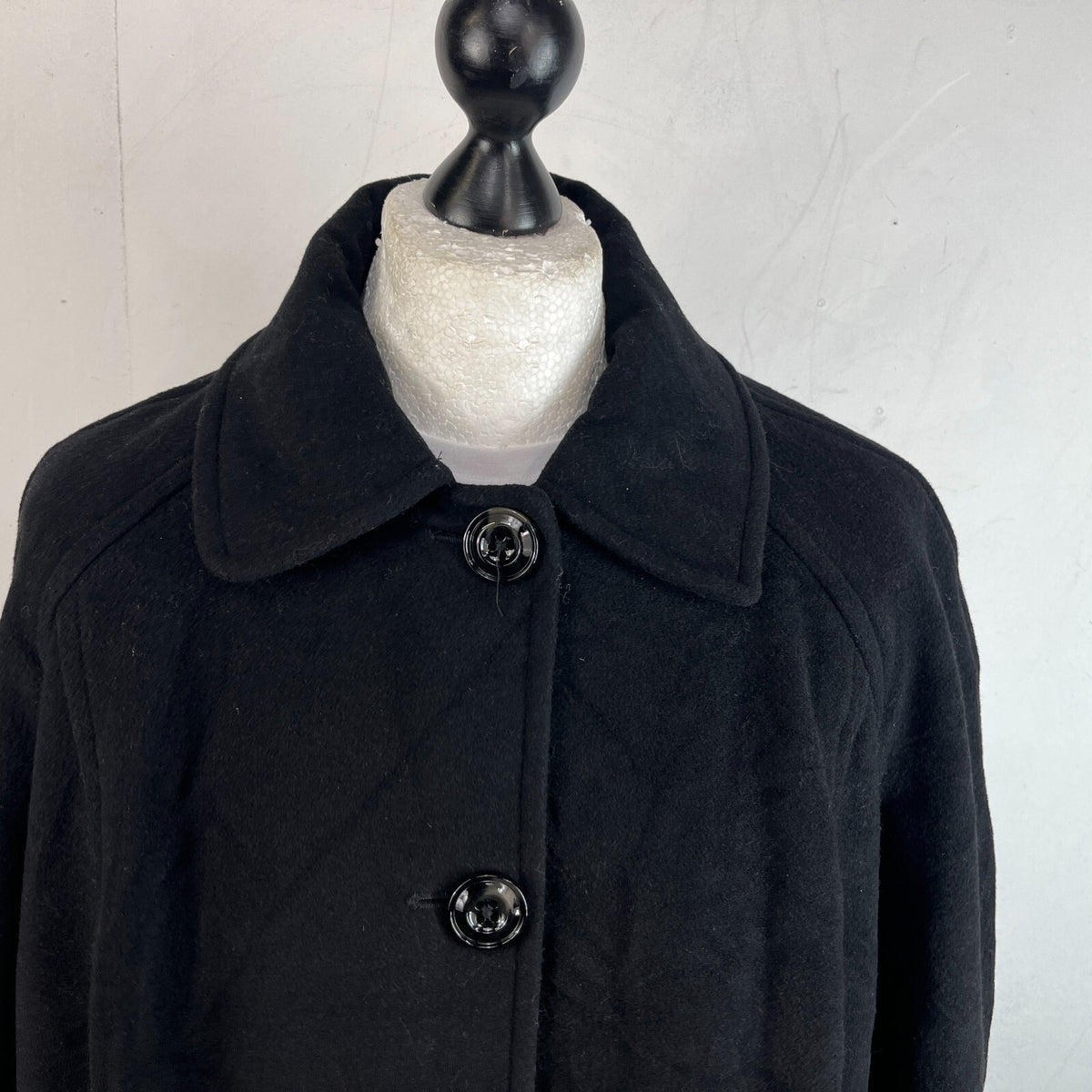London Fog Men's Wool Blend Overcoat in Black Regular Mid Length size XL