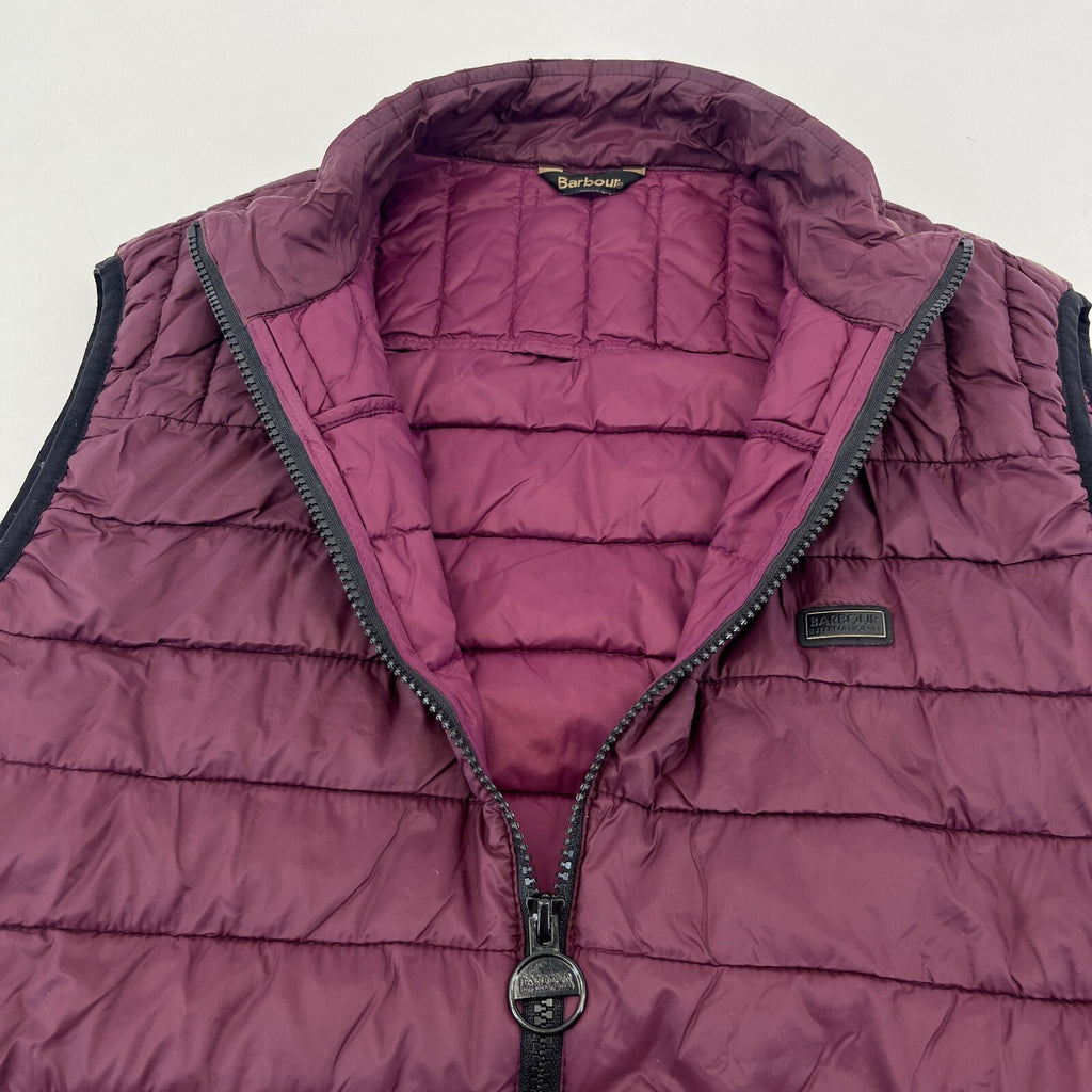 Barbour International Hatfield Men's Quilted Gilet Burgundy Red size Large