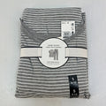 M&S Ladies Pyjama Set UK S 8-10 Grey Striped Long Leg Short Sleeve New