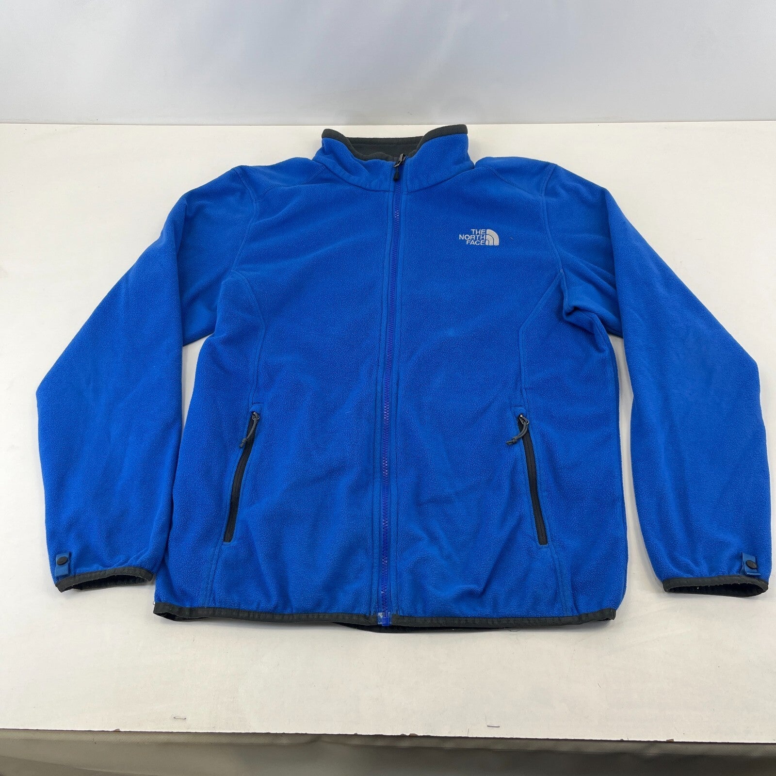 The North Face Men's Blue Fleece Full Zip Jacket with Zip Pockets size Large