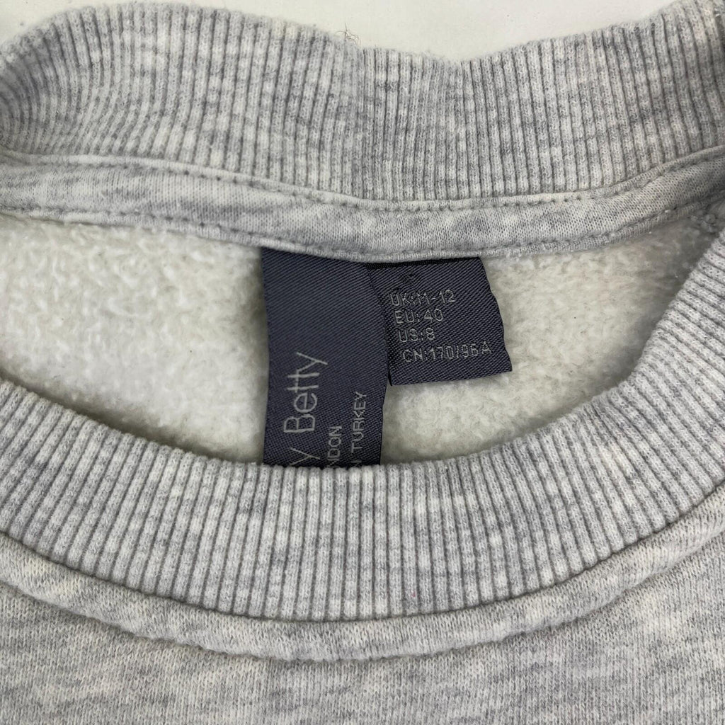 Sweaty Betty Premium Brushed Crew Neck Thick Sweatshirt Light Grey size M/12