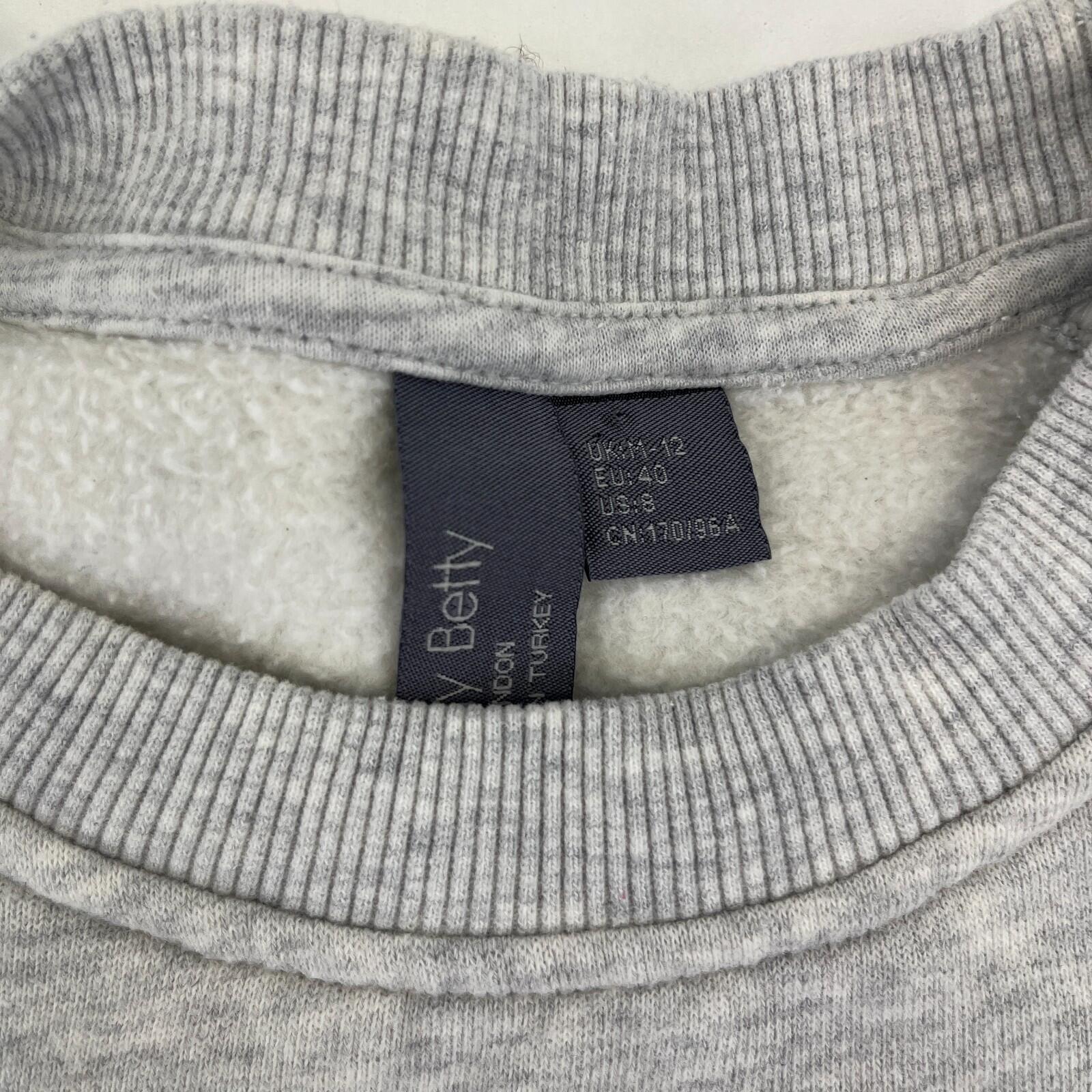 Sweaty Betty Premium Brushed Crew Neck Thick Sweatshirt Light Grey size M/12