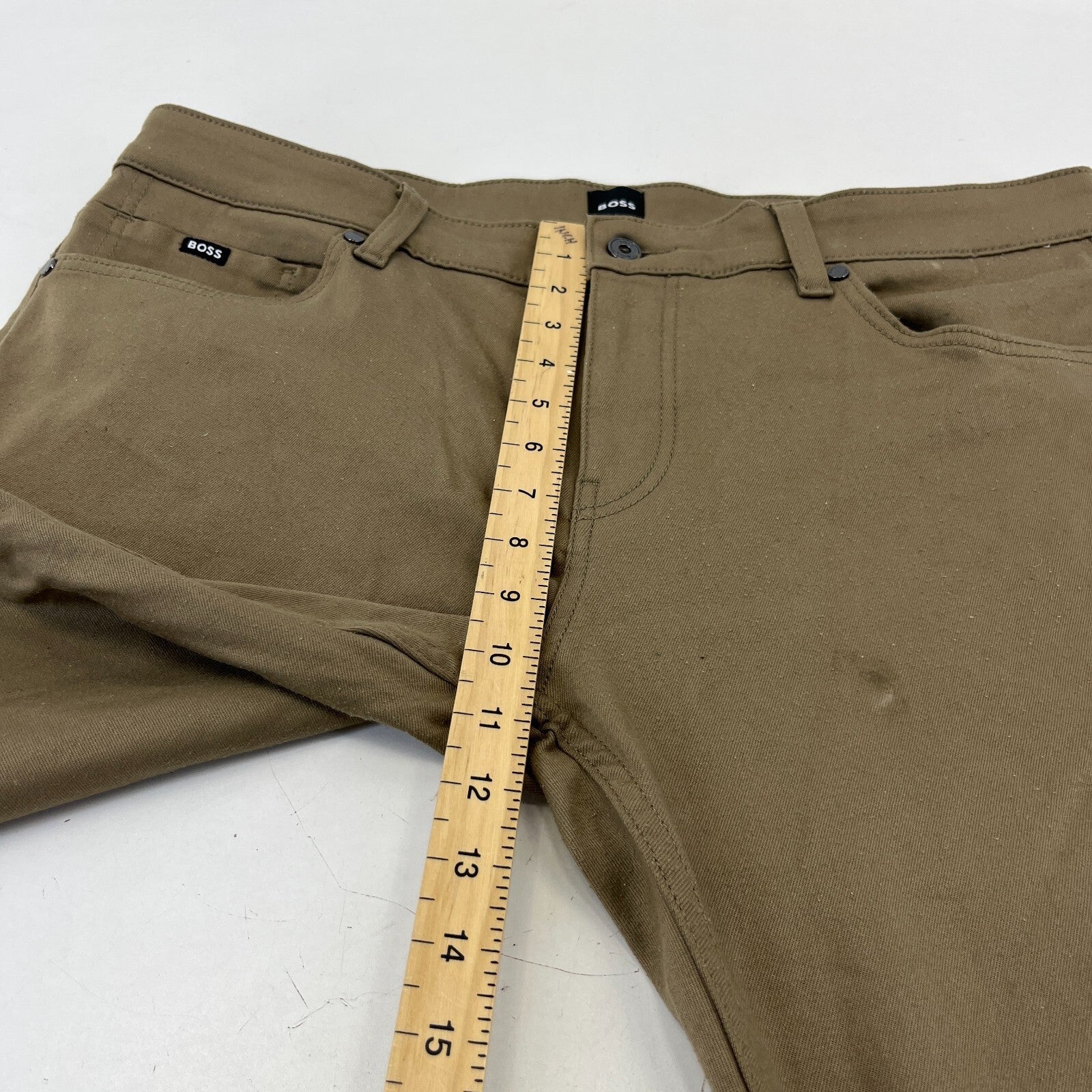 Hugo Boss Delaware Men's Jeans Slim Tapered W36" L32" Tan Brown Stretch