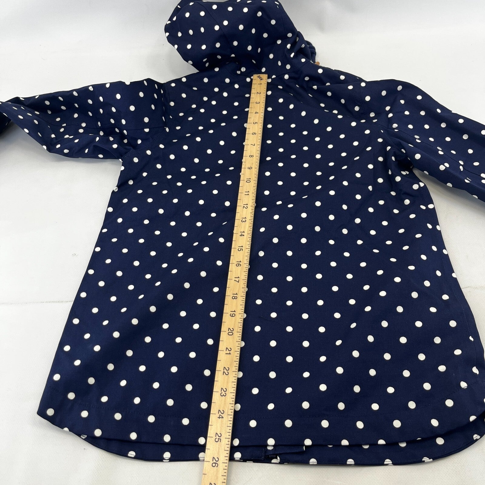 Joules Coast Polka Print Waterproof Jacket Breathable Blue Raincoat UK size 8