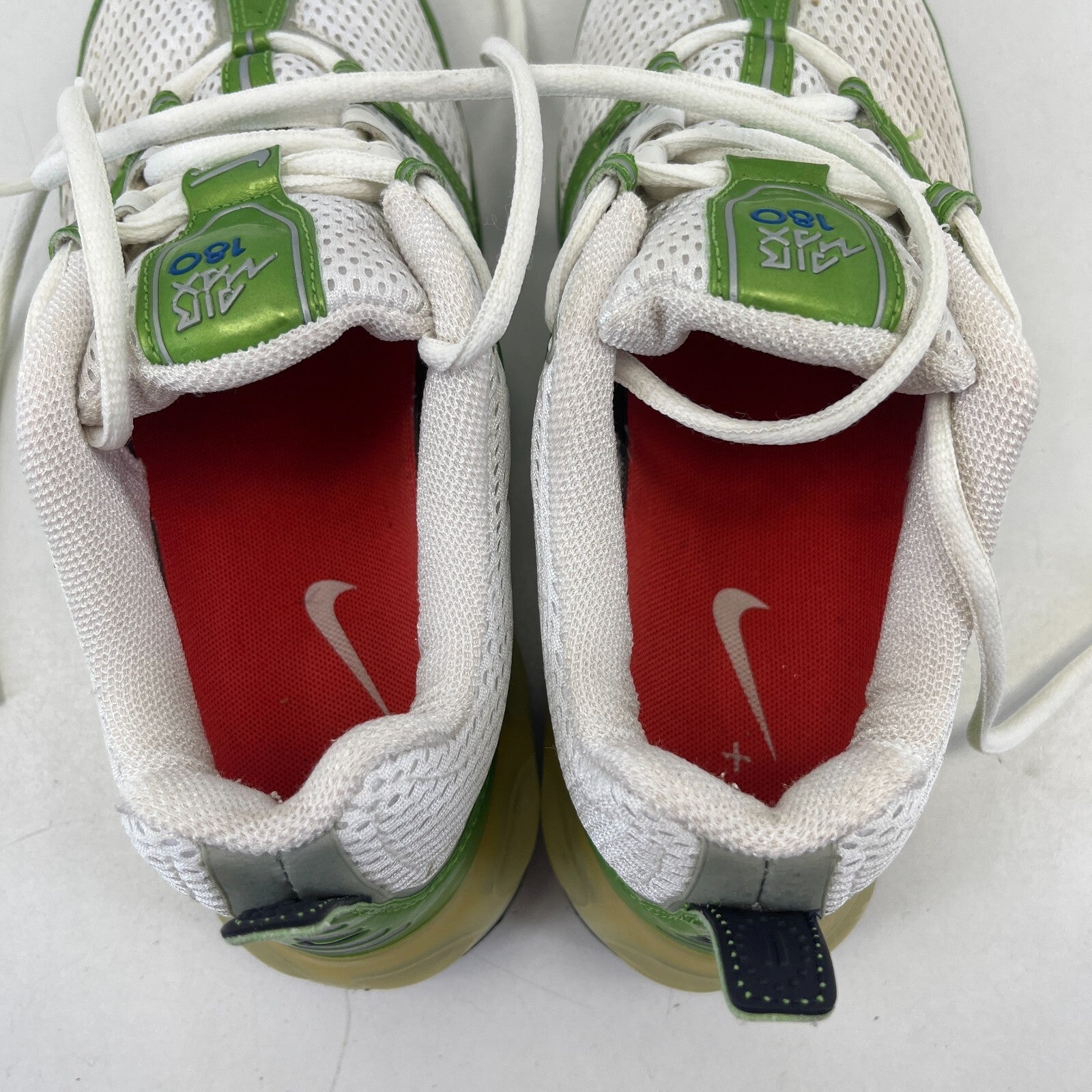 Nike Air Max 180 Trainers Metallic Green & White UK size 5 Running Sneakers