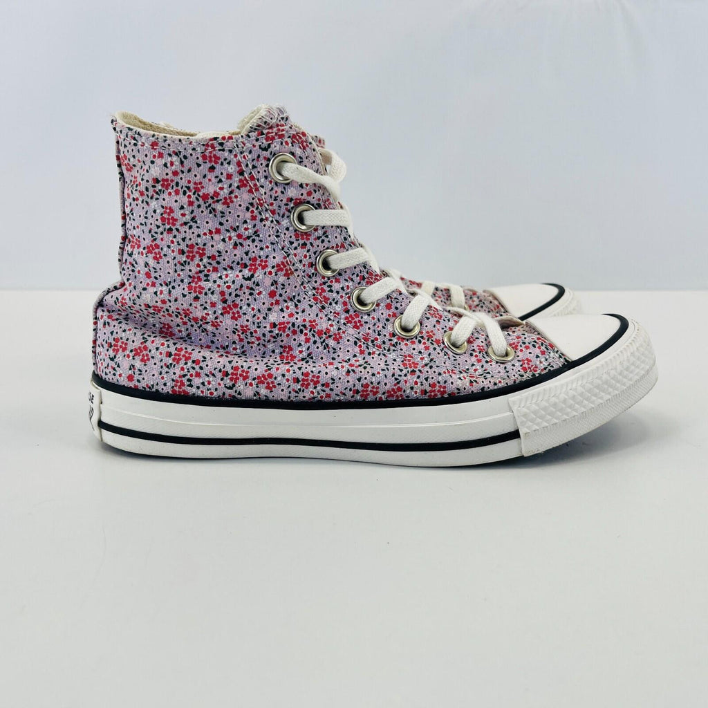 Converse All Star Chuck Taylor Hi-Top Pink Floral Womens Trainers UK size 3.5