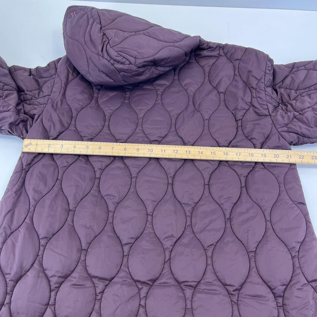 Sweaty Betty On The Move Longline Quilted Parka Coat in Sable Brown size M/12