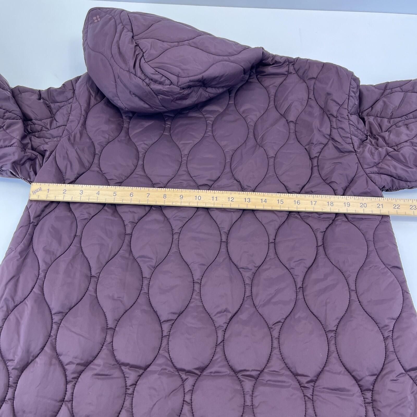 Sweaty Betty On The Move Longline Quilted Parka Coat in Sable Brown size M/12