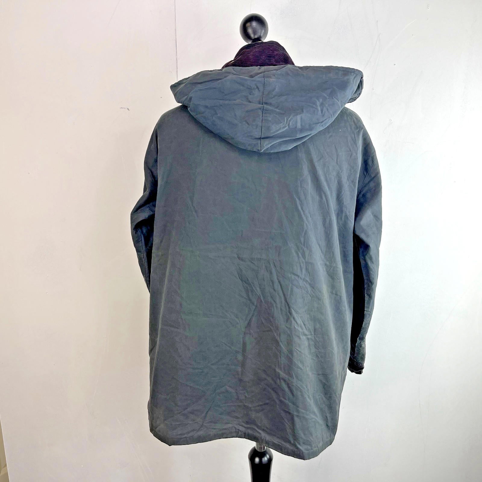 Miller & Simons Wax Jacket in Black with Removable Hood UK size S