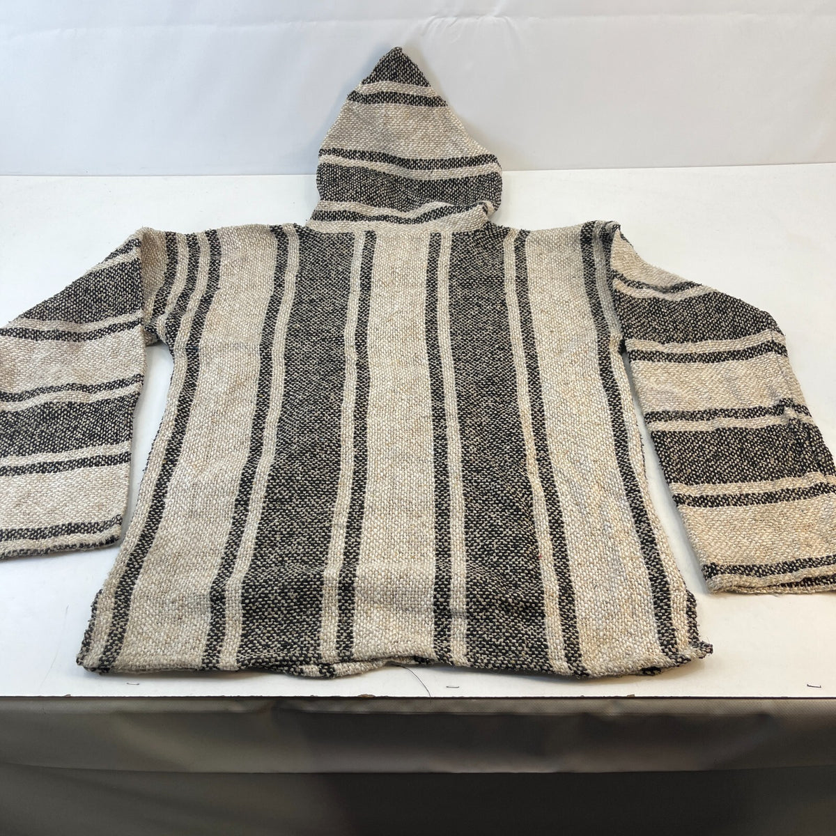 Genuine Artesenias Mexican Baja Hoodie Pullover Hippie Festival Beige size L