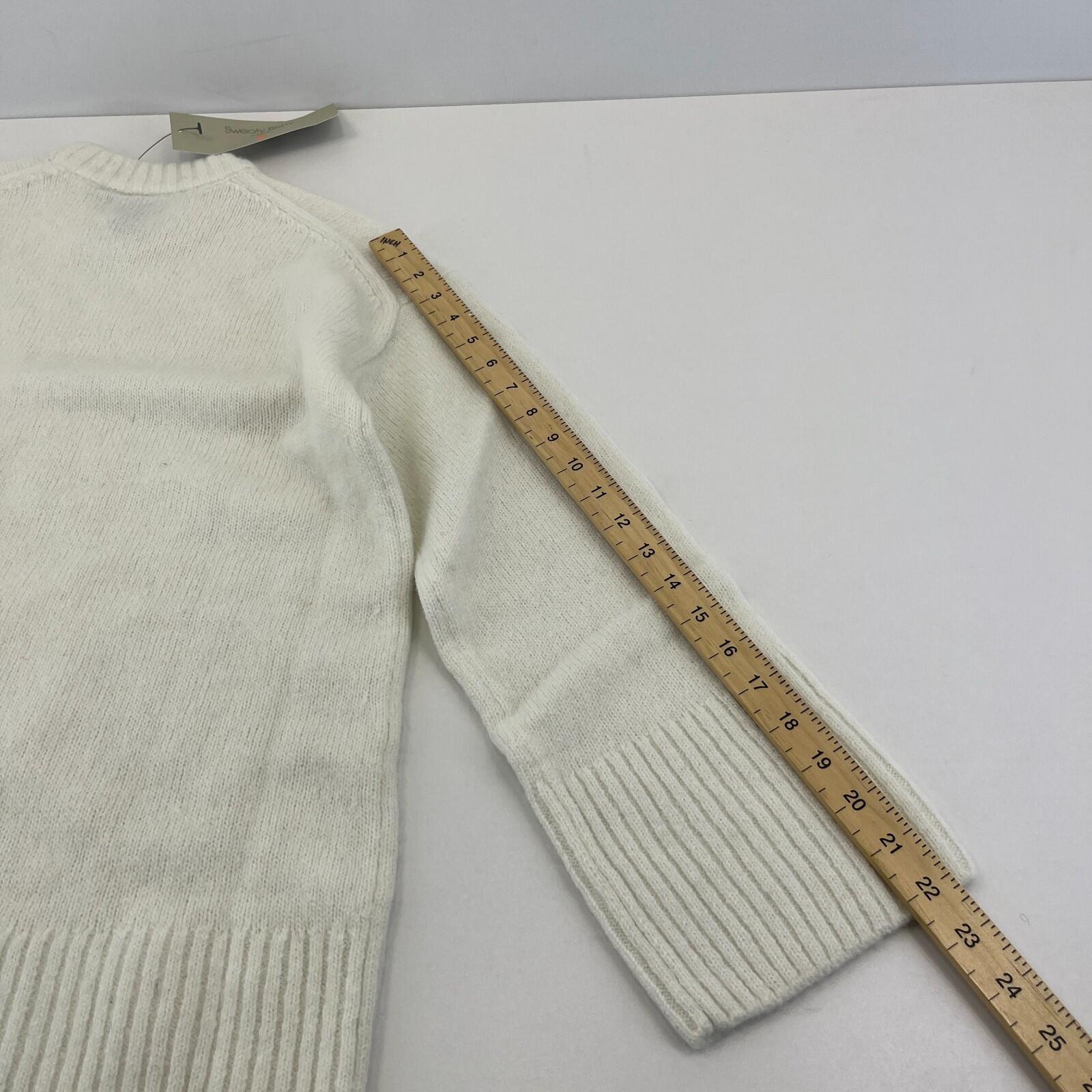 Sweaty Betty Alpine Wool Crew Neck Jumper Sweater in Lily White size S Alpaca