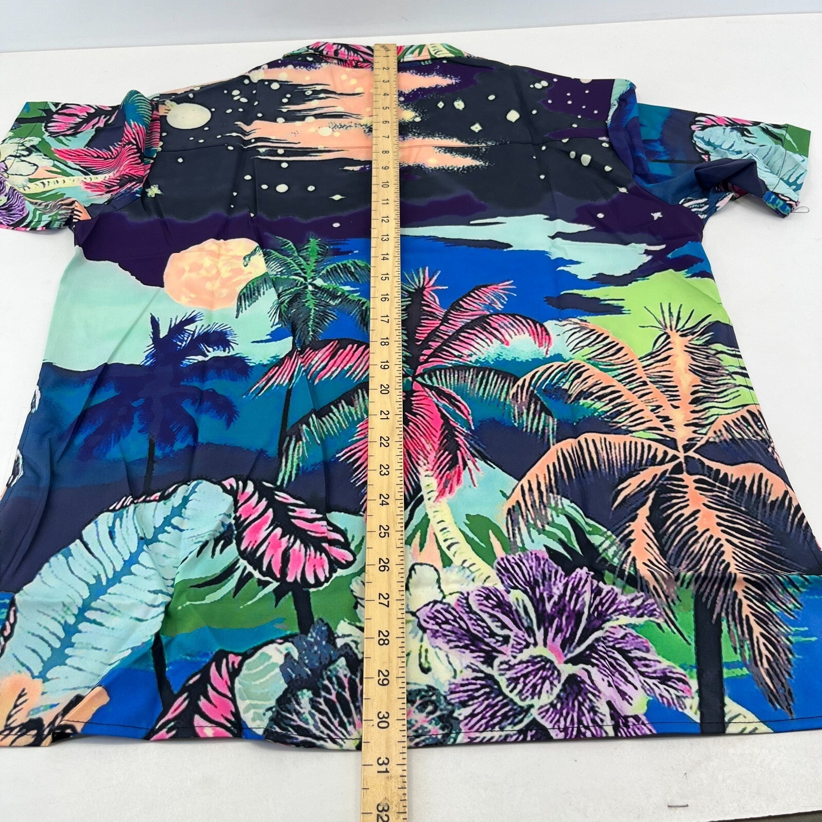 Tide Gloomy Bear AOP Short Sleeve Shirt Beach Palms Print size L - Sh*te Shirt