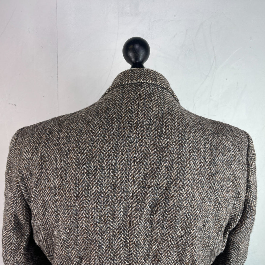 Crombie Men's Brown Herringbone Pure Wool Blazer size Medium