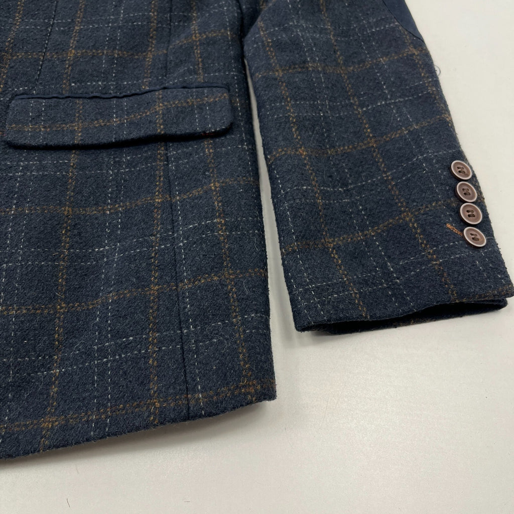 Lambretta Carnaby Street Checked Blazer Jacket in Charcoal Grey Mens Size UK 40