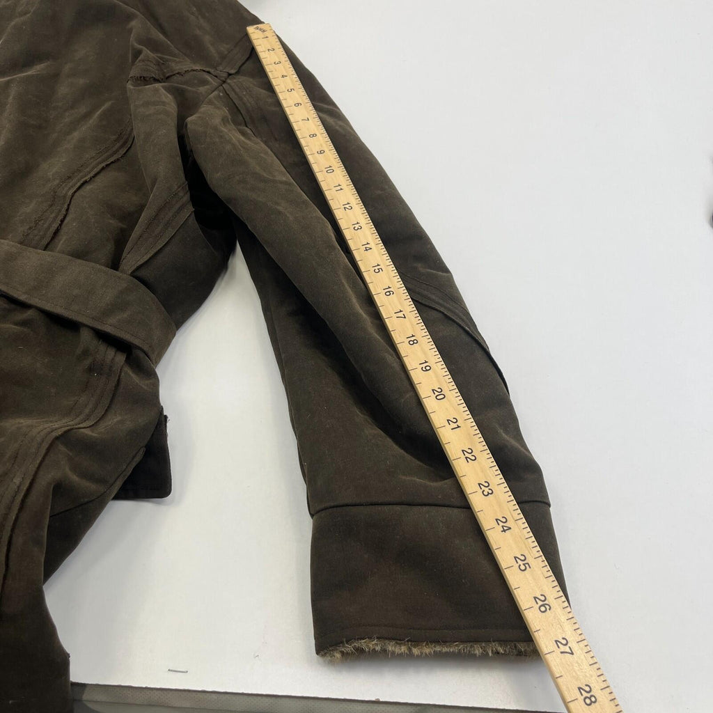 Rare Iesse Industrie Heavy Wax Denim Coat Brown & Removable Faux Fur Liner EU 50