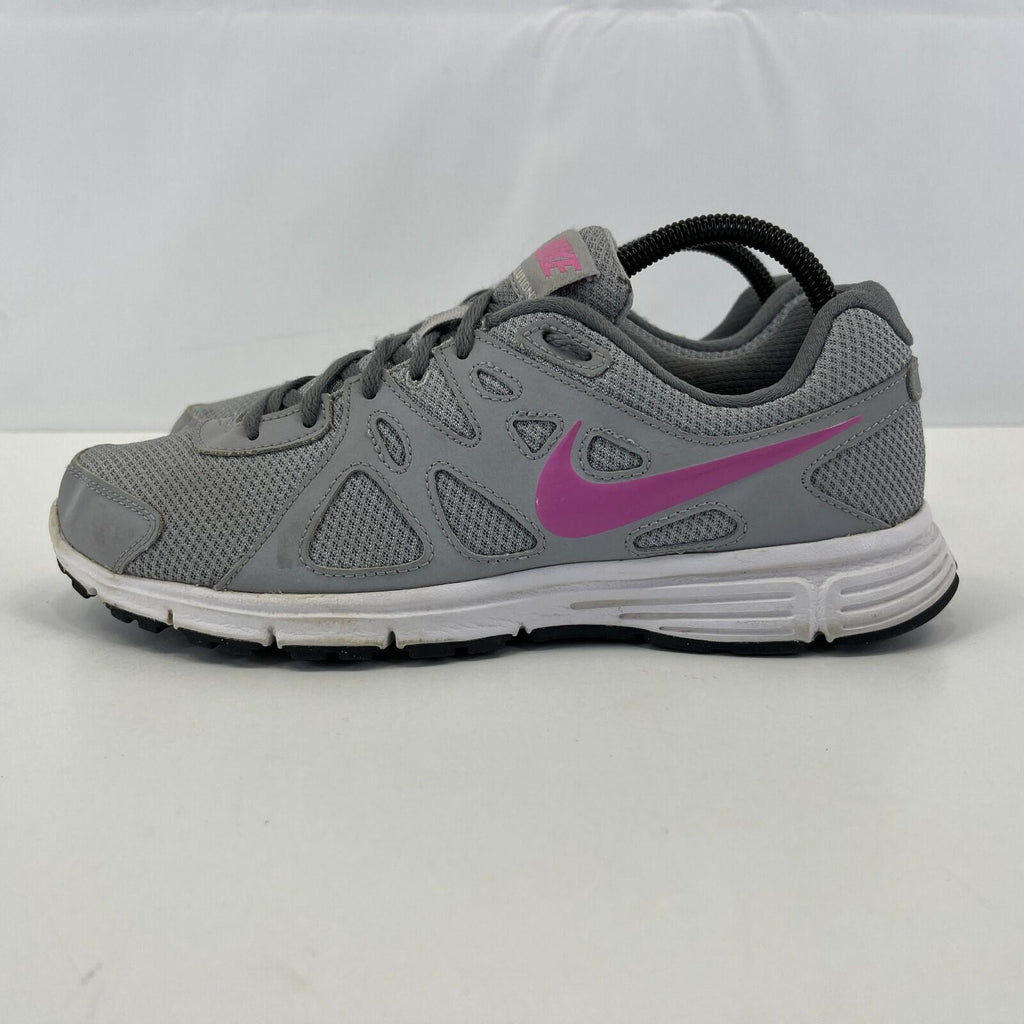 Nike Trainers Revolution 2 Grey & Pink Mesh Running Gym Shoes size UK 7 / EU 41