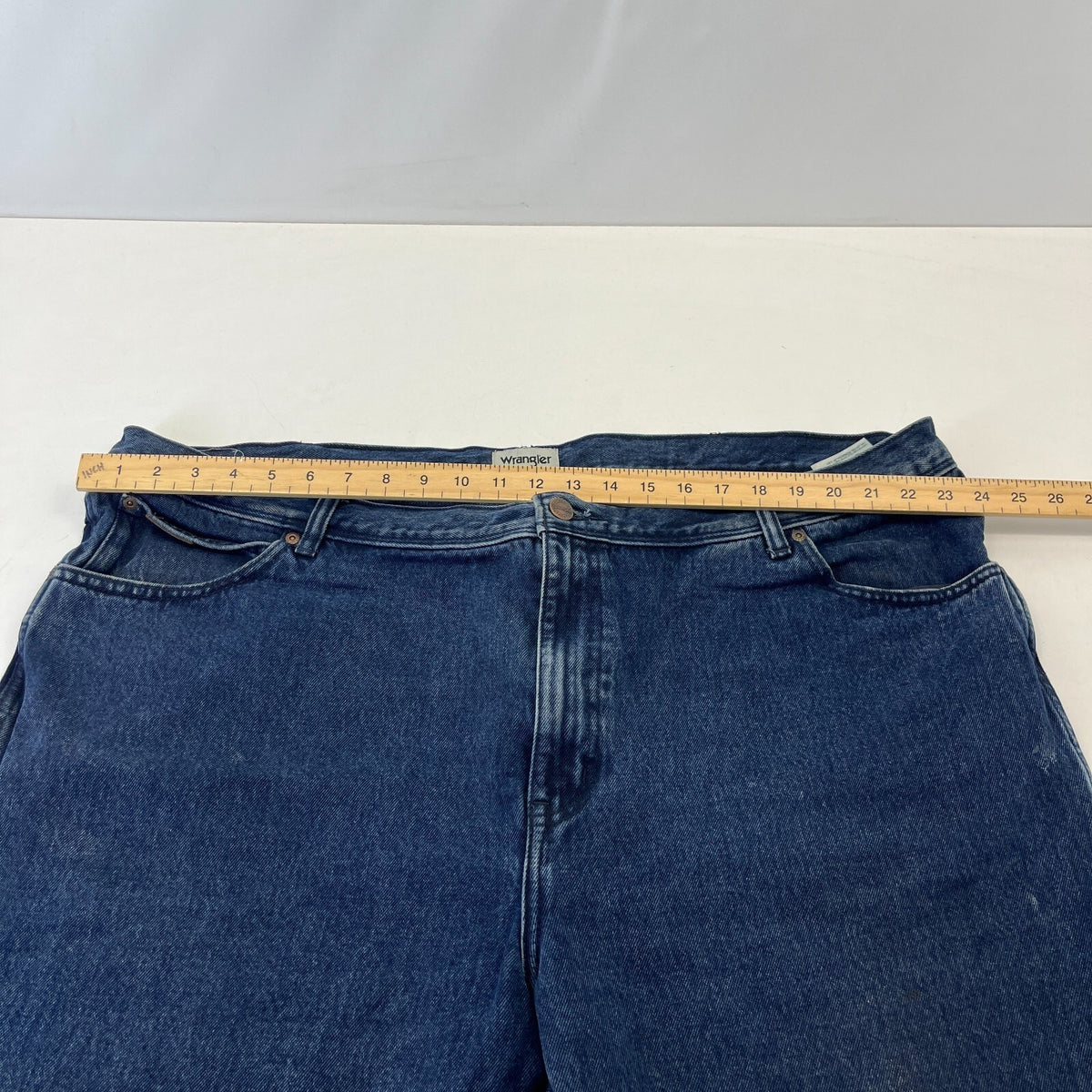 Wrangler Texas Denim Jeans Mid Blue Trousers Straight Leg W48" L34"