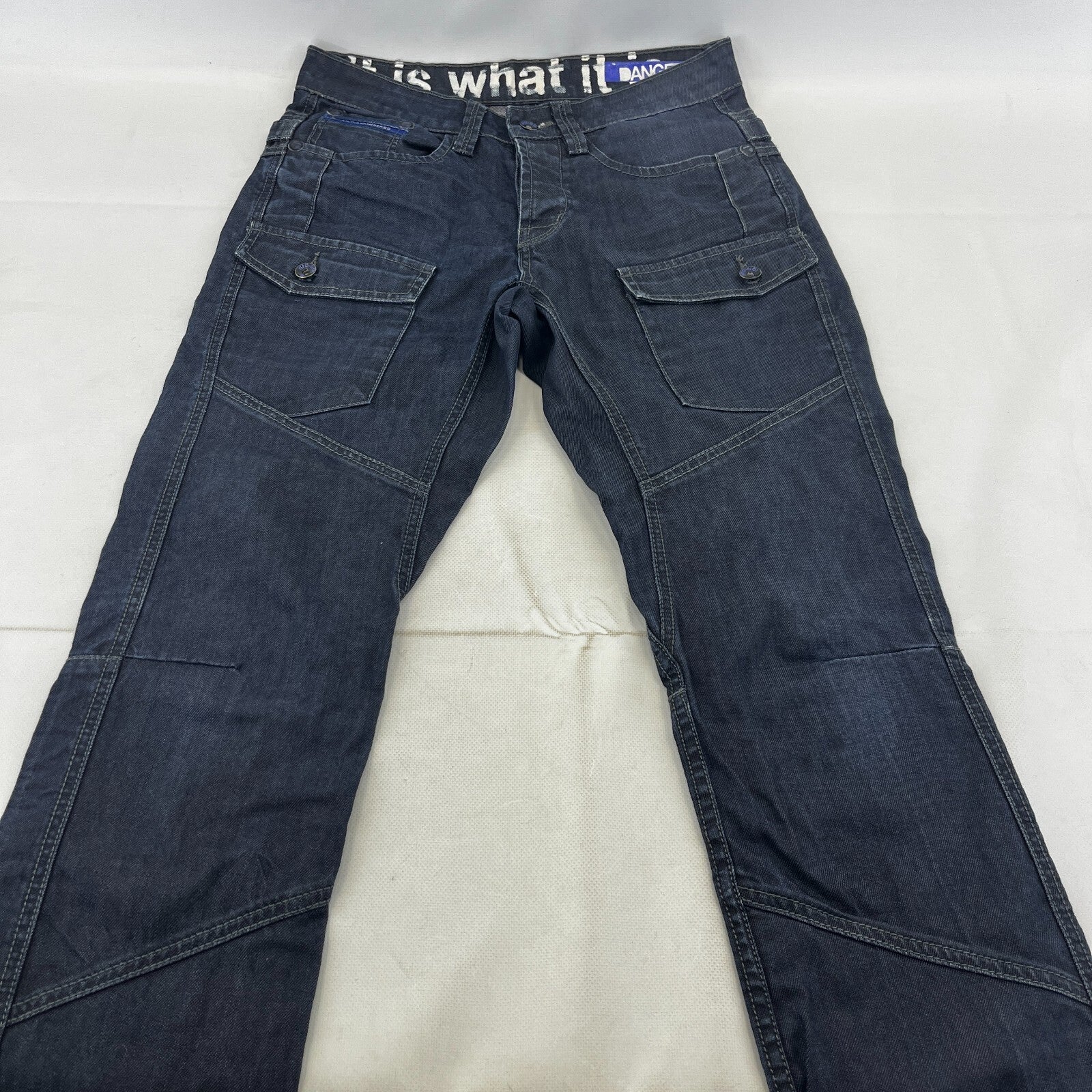 GIO GOI Blue Jeans Mens Denim Straight Leg  W32 L31