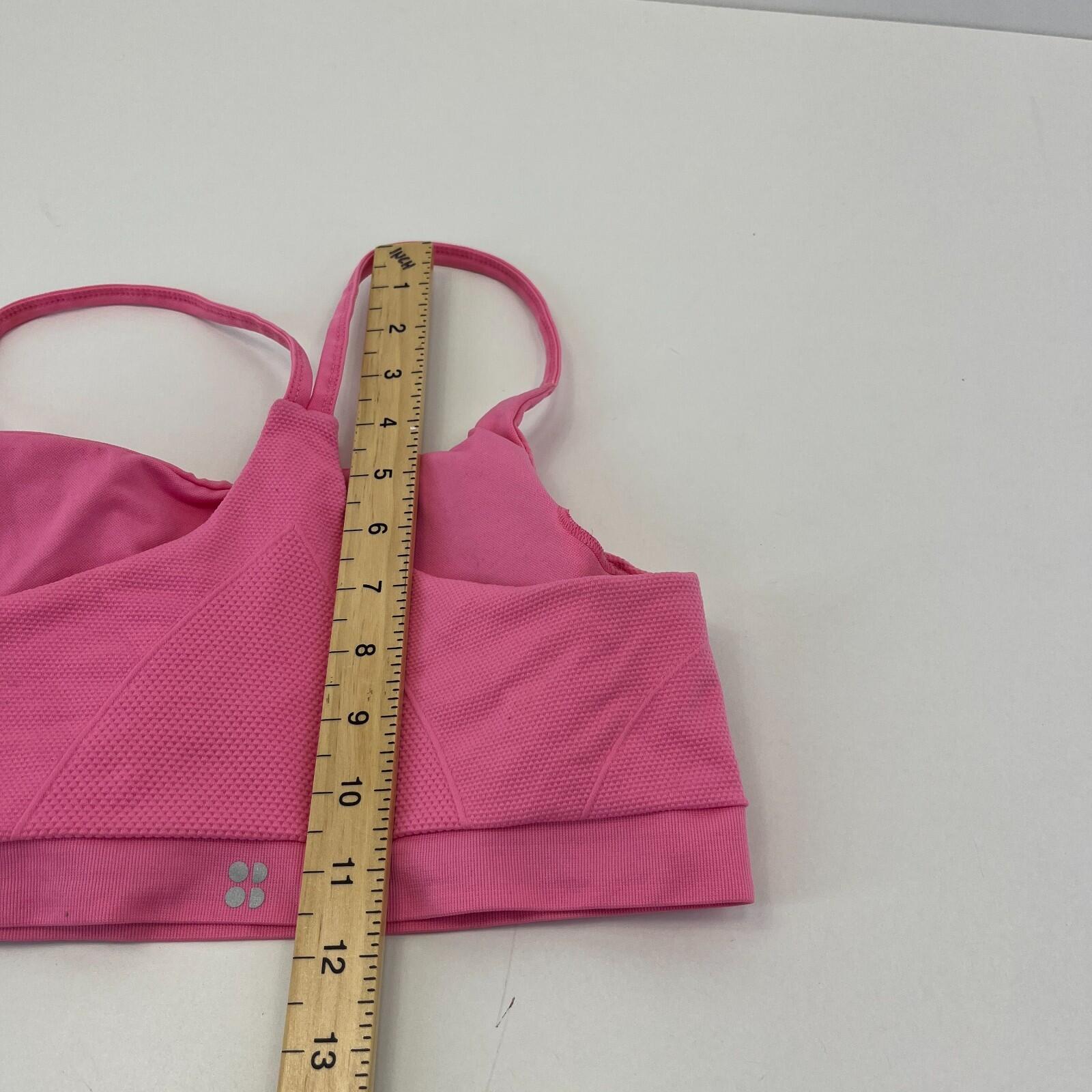 Sweaty Betty Foundation Seamless Padded Yoga Bra Navy Pink SB5849 size L  UK 14