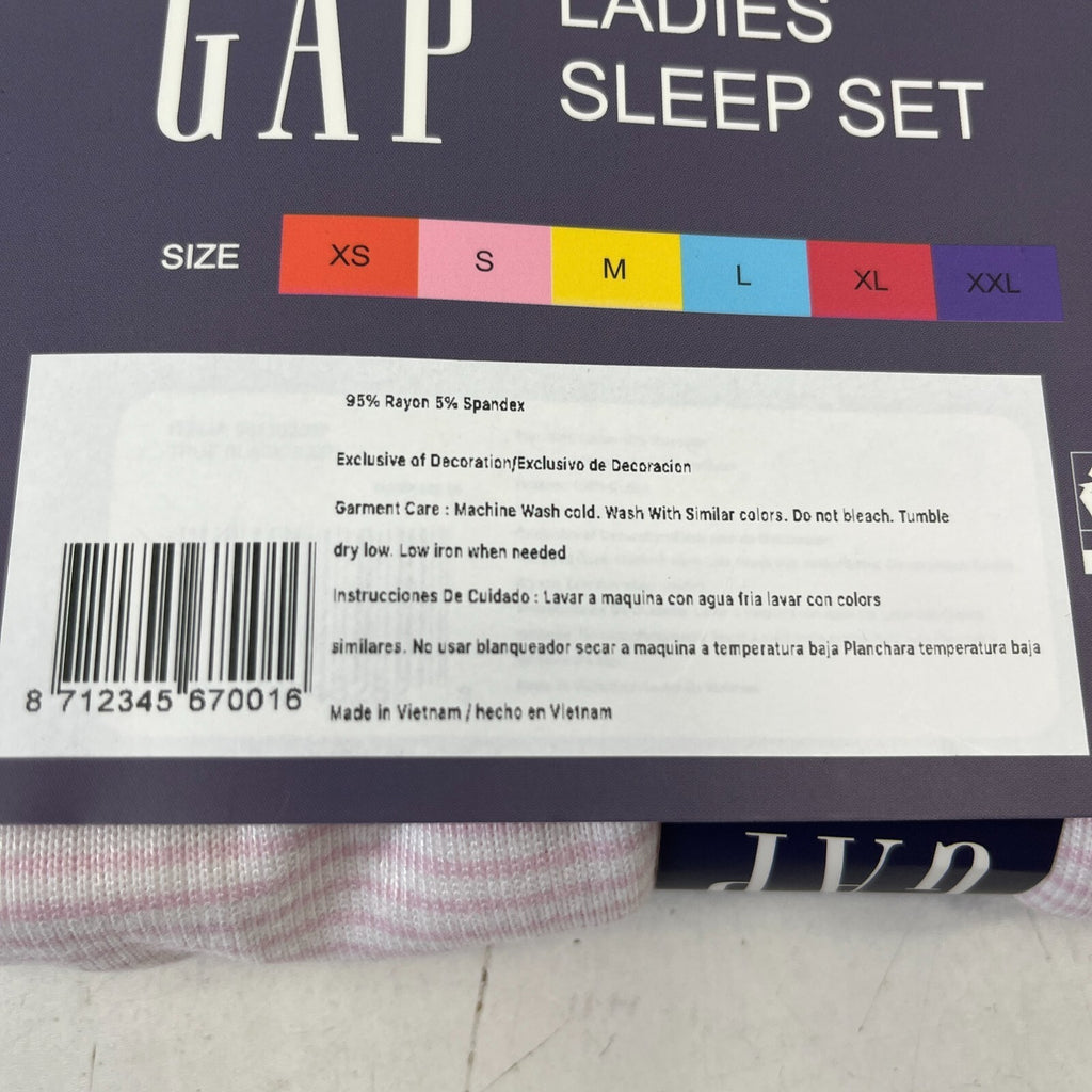 Gap Womens Pyjamas Sleep Set Night Top 2 Piece Loungewear in Pink size Large