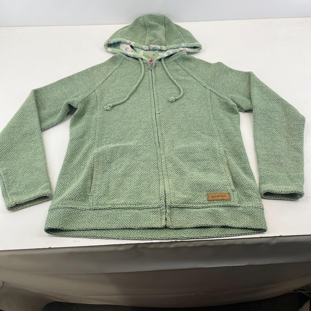 Weird Fish Macaroni Fleece Jacket Women's UK size 12 Full Zip Hooded Mint Green