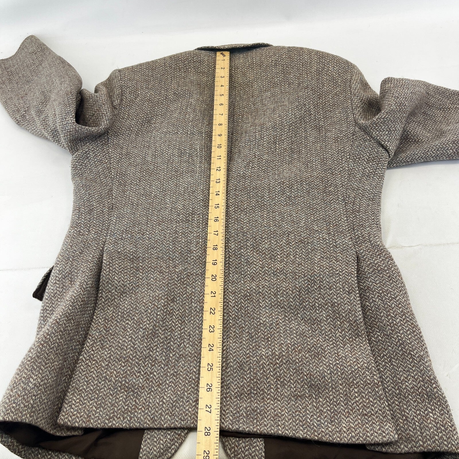 John Lewis Harris Tweed Herringbone Blazer Sport Coat Jacket Beige size 40R