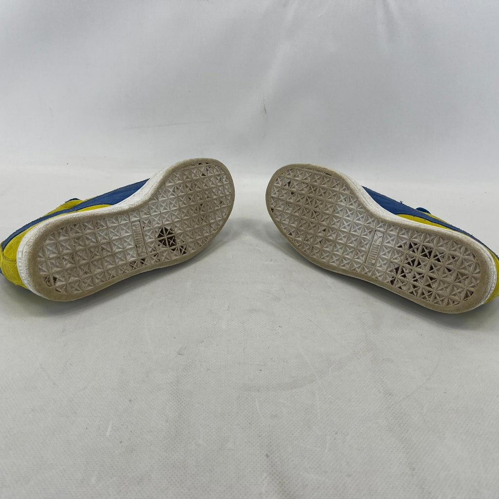 Puma Retro Yellow & Blue Suede Lace Up Trainers Ladies UK size 4