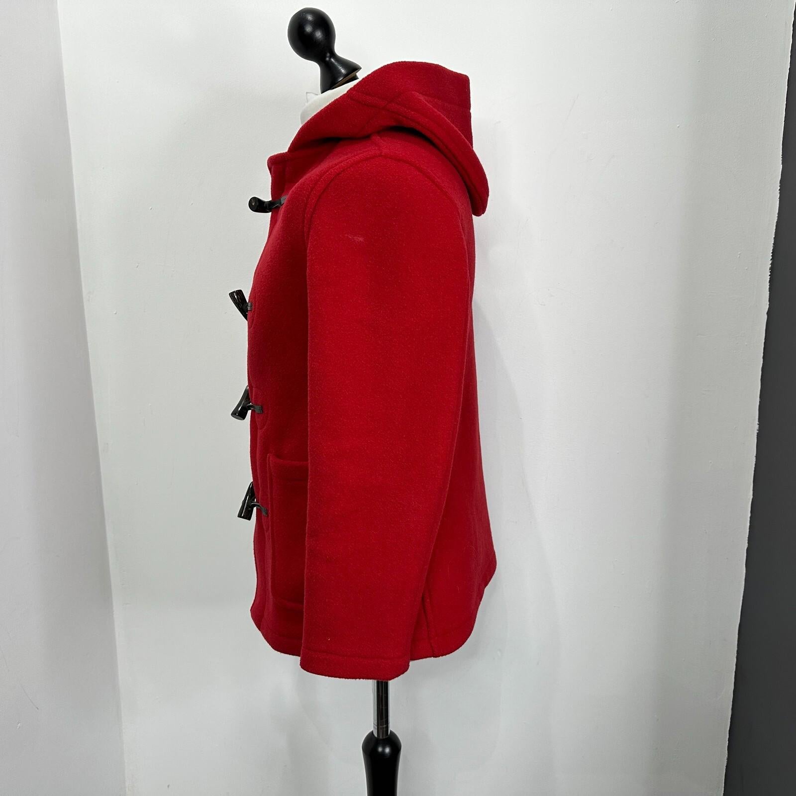 John Partridge Women's Wool Blend Duffle Coat in Red size 10 Handmade in England