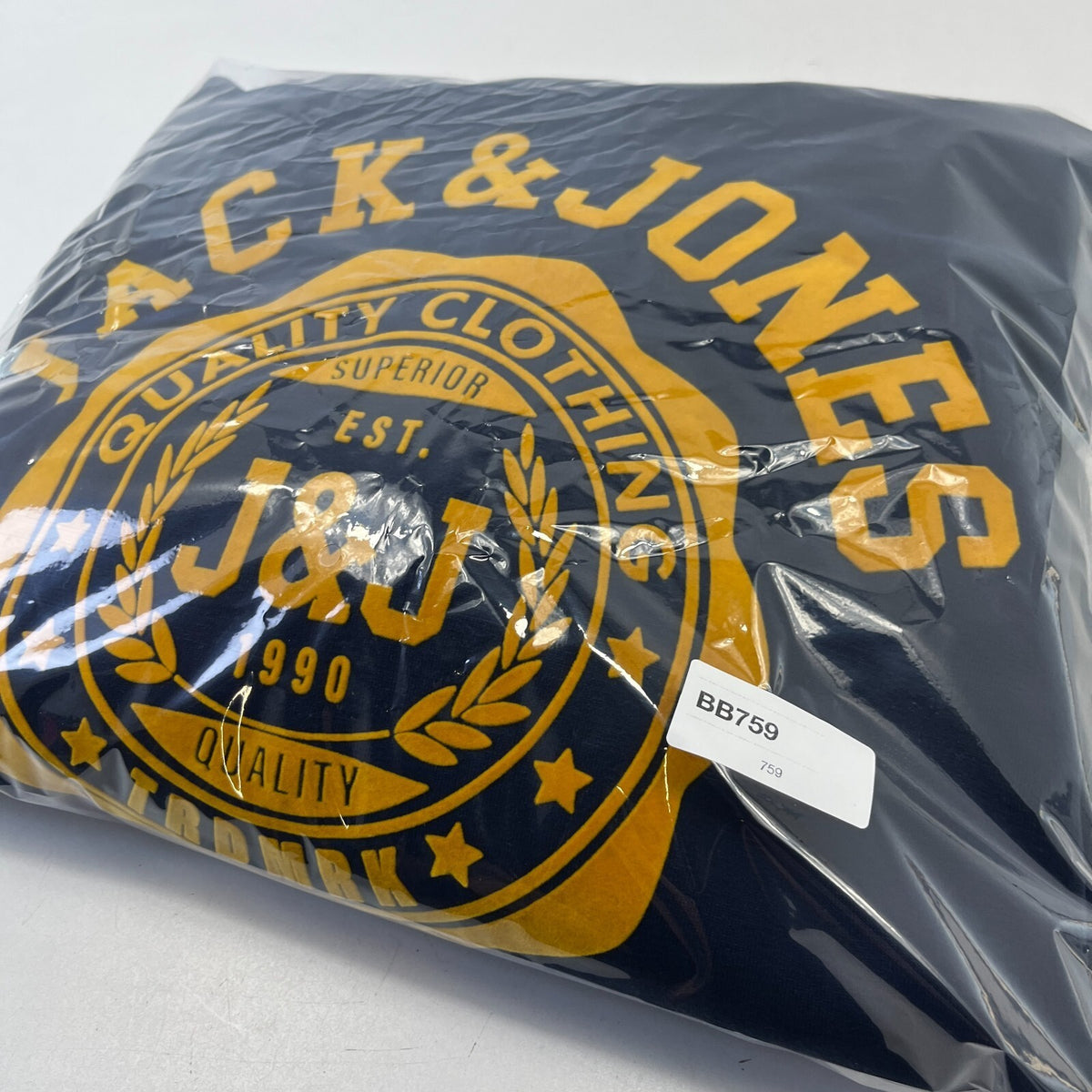 Jack & Jones Navy Logo Pullover Hooded Hoodie with Pockets Men's size 8XL
