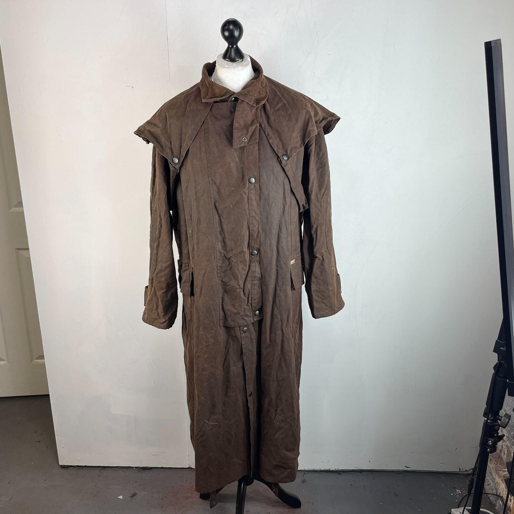 Life Line Cotton Wax Stockmans Riding Coat Jacket in Brown size Large