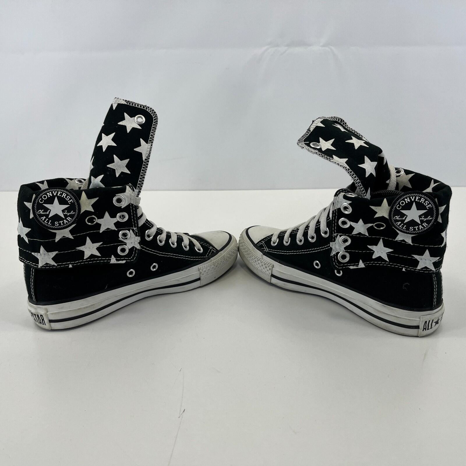 Converse X High Roll Top Trainers Black with White Stars size UK 4 EU 36.5