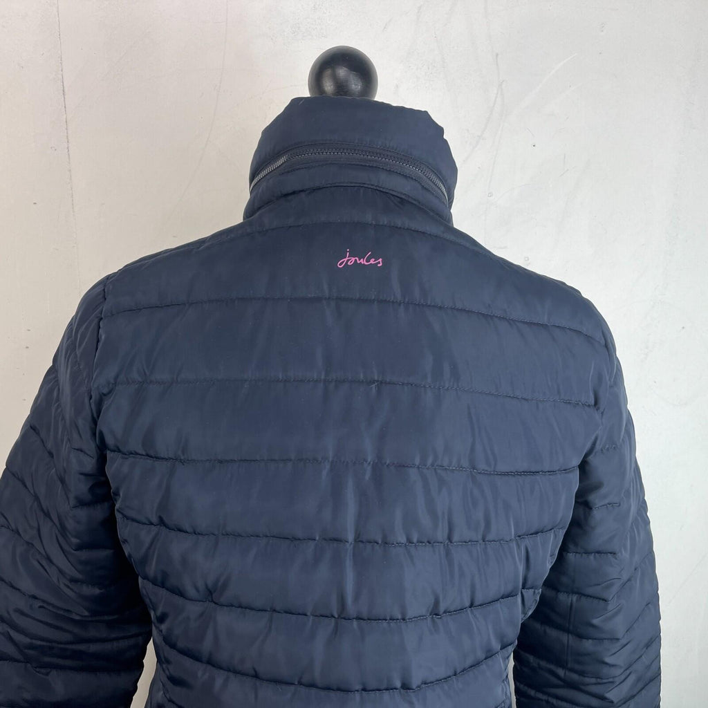 Joules Long Quilted Puffer Jacket Coat Navy Blue Women's UK size 14