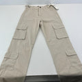 Stradivarius Cargo Chino Trousers in Light Beige UK size 6 Leg 31"