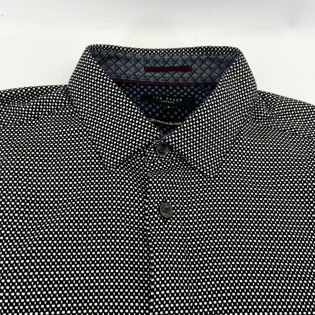 Ted Baker Men's Vintage Thick Heavy Black & White Shirt Mens Size 4