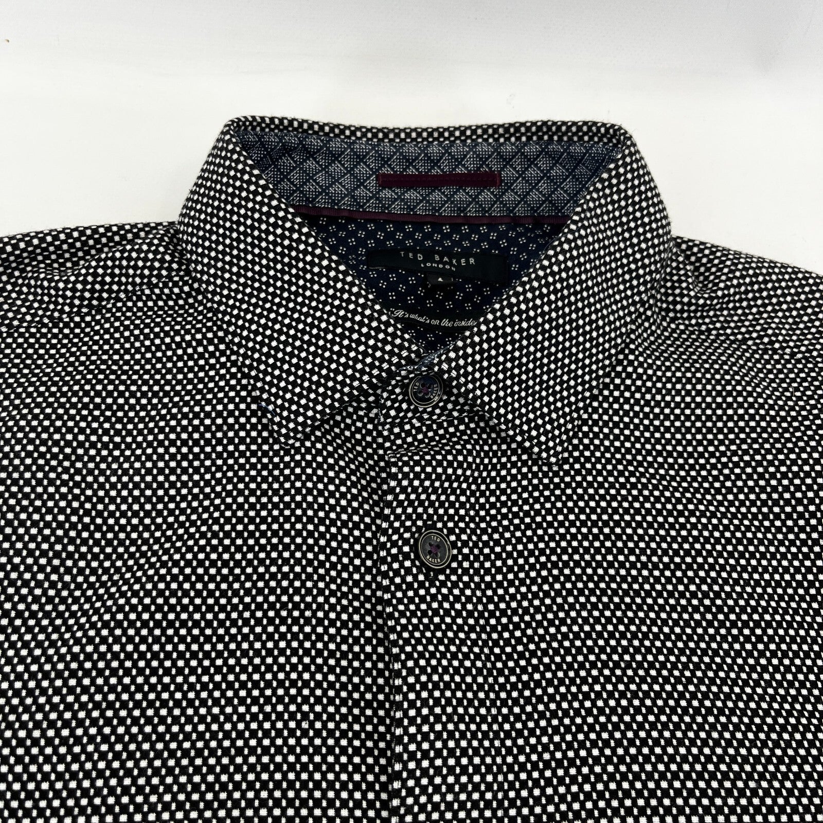 Ted Baker Men's Vintage Thick Heavy Black & White Shirt Mens Size 4