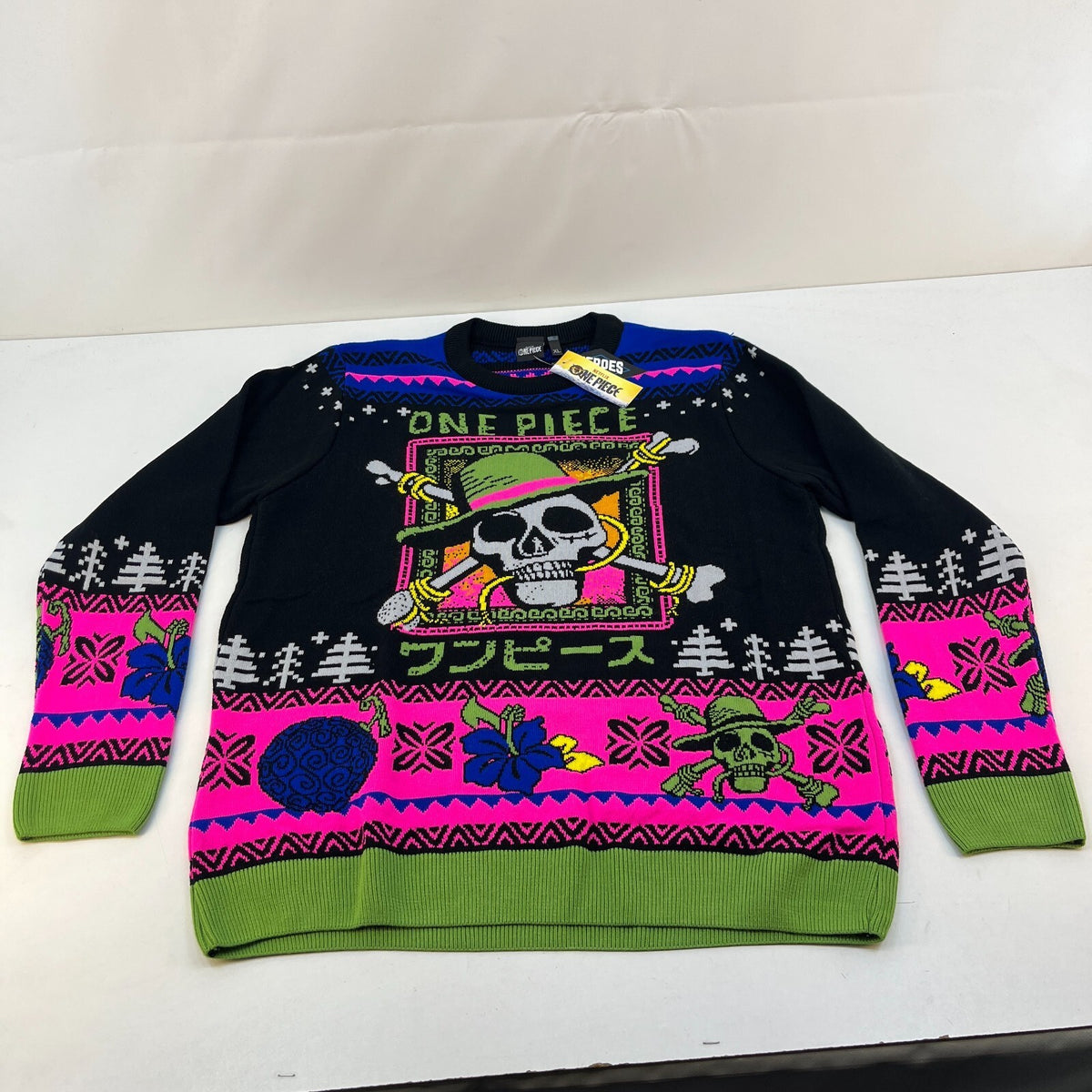 One Piece Luffy Christmas Jumper Men Women Xmas Anime Cosplay Pullover size XL