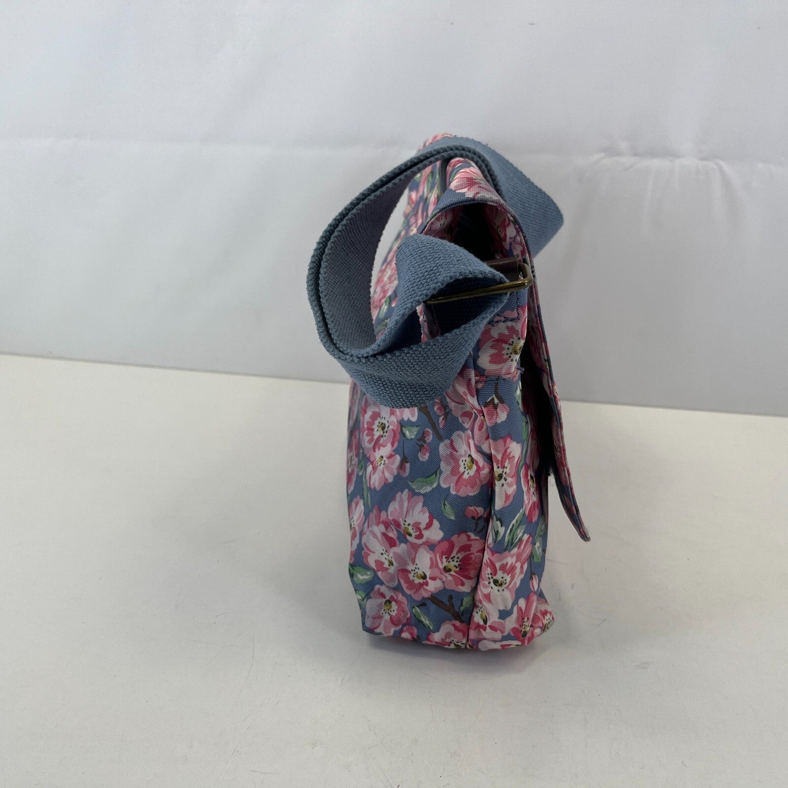 Cath Kidston Medium Crossbody Bag Shoulder Blue Pink Floral Foldover