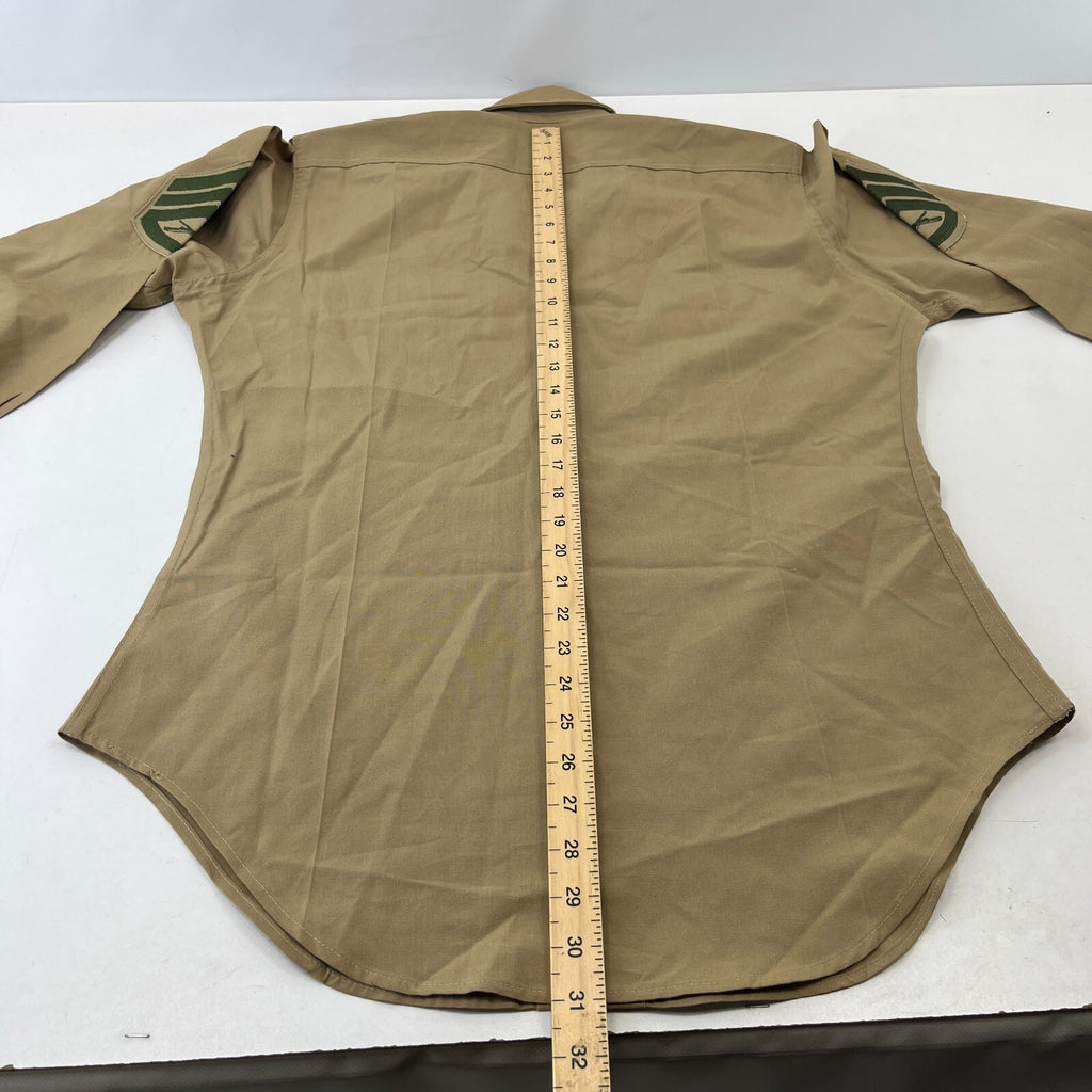 Vintage American Marines Military Long Sleeve Cotton Shirt Khaki Brown size XL