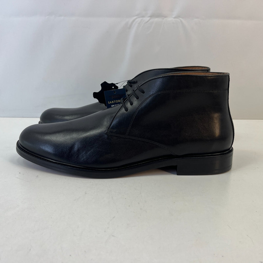 Marks and Spencer Sartorial Black Leather Smart Luxury Boots UK 12 RRP £120 New