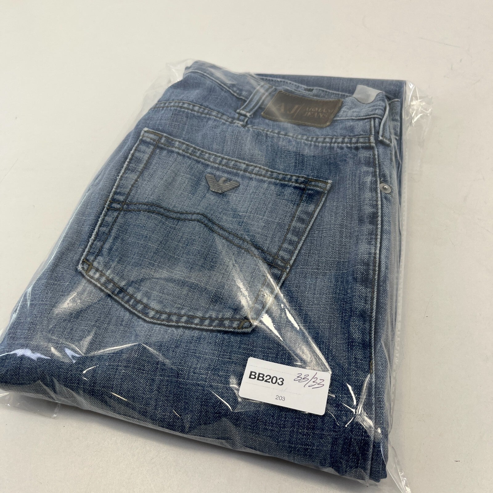 Emporio Armani Men’s Jeans Mid Blue Denim W33" L33" Straight Leg