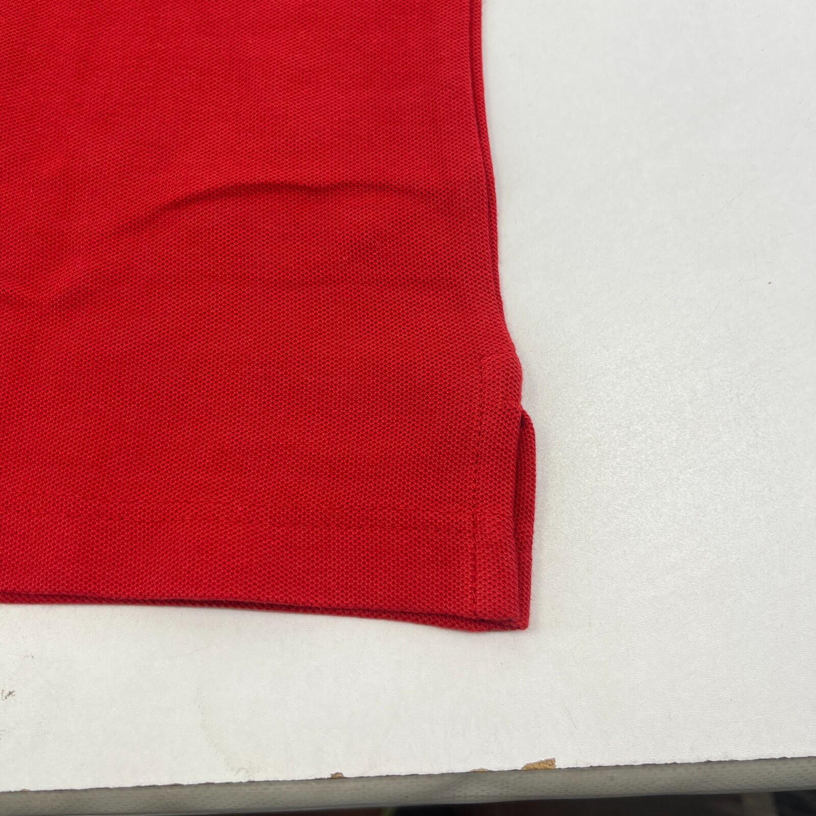 M&S Mens Red Short Sleeve 100% Cotton Polo Shirt Top size XL Regular Fit