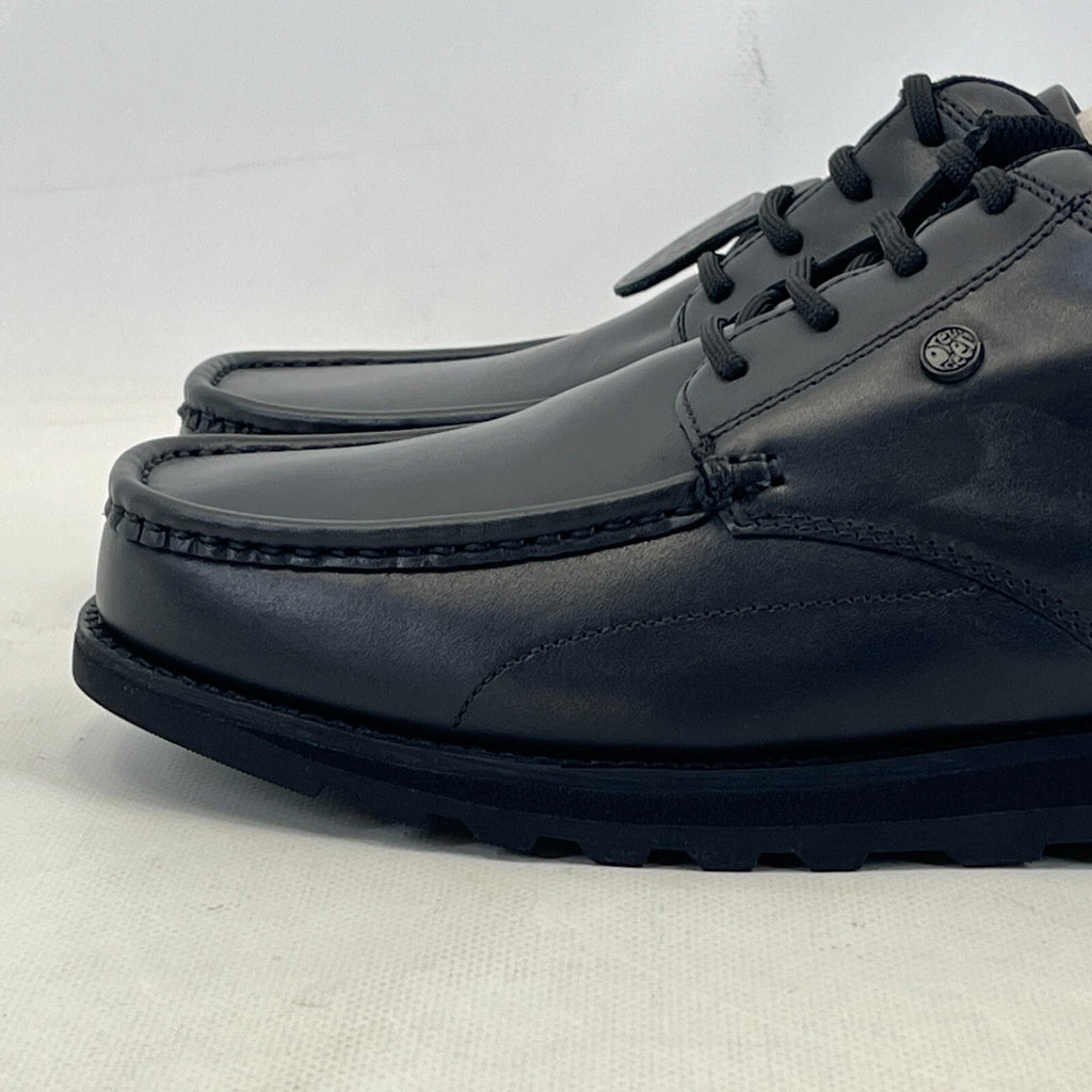 Pretty Green Harrow Lace Up Shoes Moccasin Loafers Men's Black Leather size 9.5