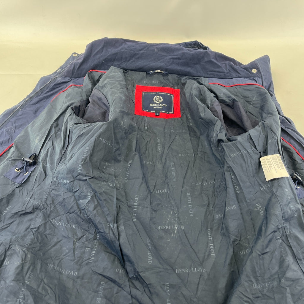 Henri Lloyd Waterproof Windbreaker Jacket Women’s size Small Navy Blue + Stow Hood