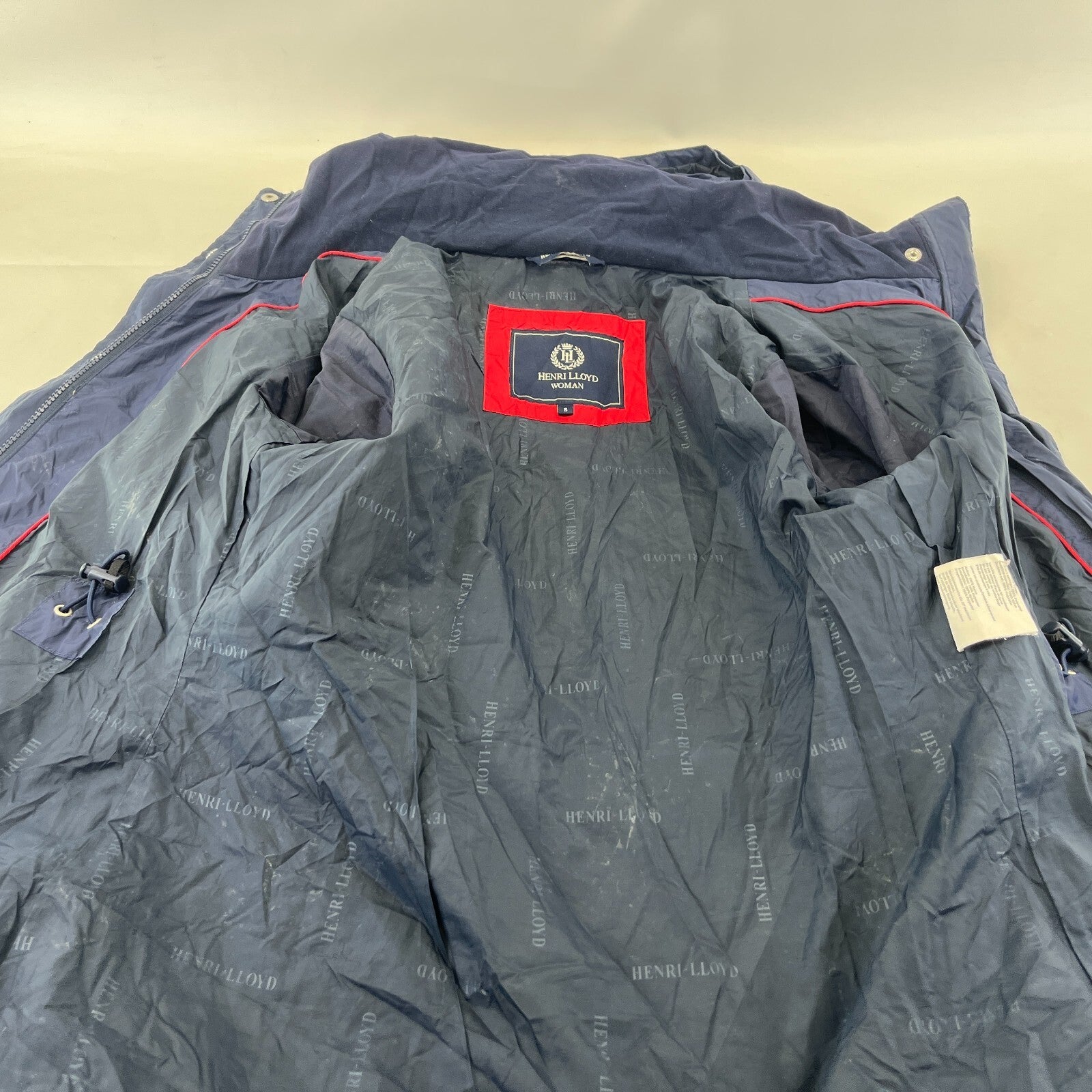 Henri Lloyd Waterproof Windbreaker Jacket Women’s size Small Navy Blue + Stow Hood