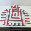 Genuine Mexican Baja Hoodie Pullover Hippie Festival Pink/White size Large