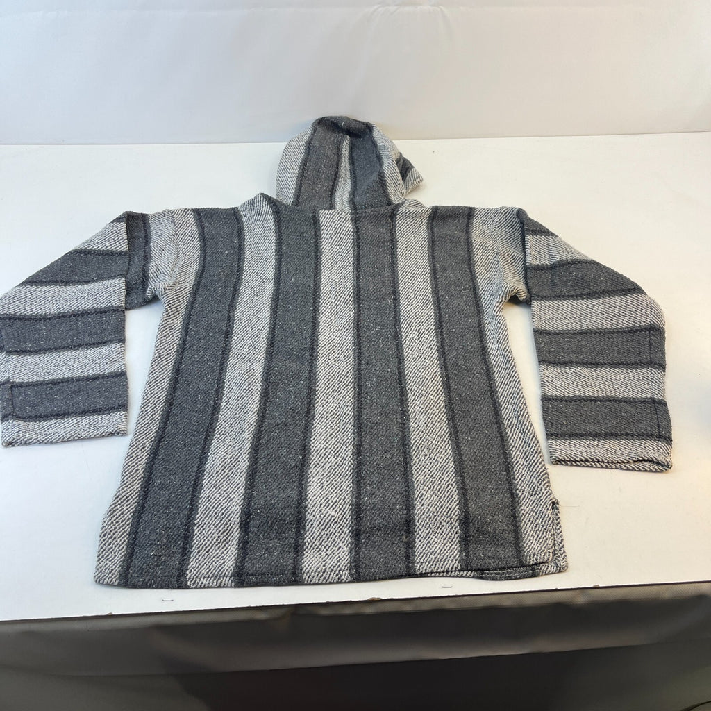 Genuine Mexican Baja Hoodie Pullover Hippie Festival Grey UK size Small