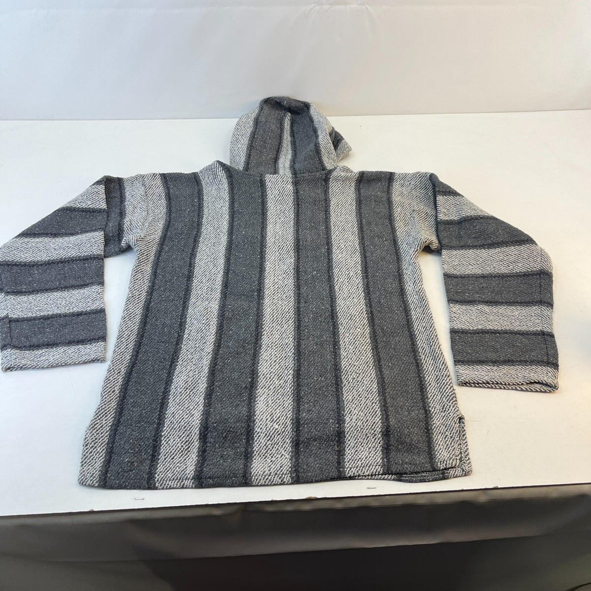 Genuine Mexican Baja Hoodie Pullover Hippie Festival Grey UK size Small