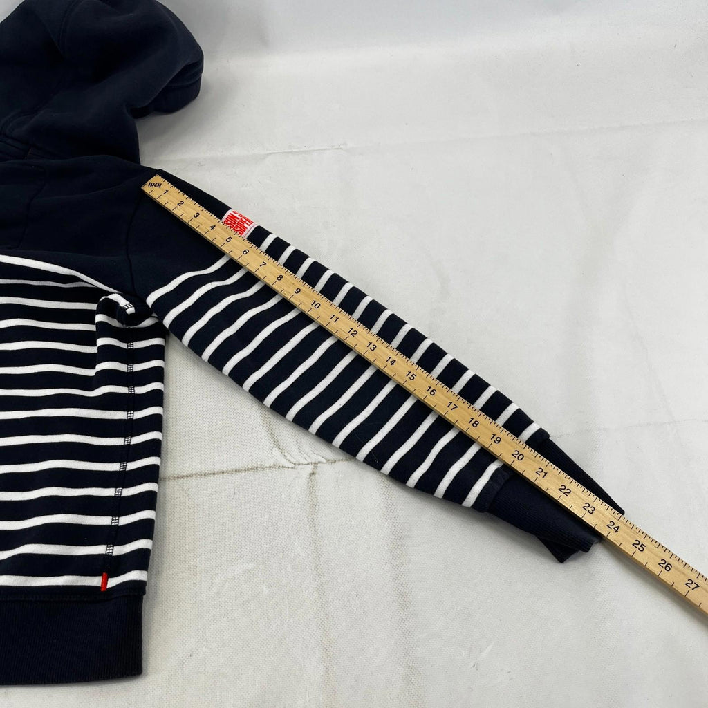 Superdry Sweatshirt Hoodie Navy Blue Striped Full Zip UK Women's size XL